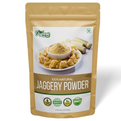 Organic Zing Jaggery Powder | 100% Unadultered Organic Jaggery Powder | Natural and Organically Grown | Jaggery Powder For Tea | Product of India - 227 gm (16 oz) Pack of 1 - Click to Buy