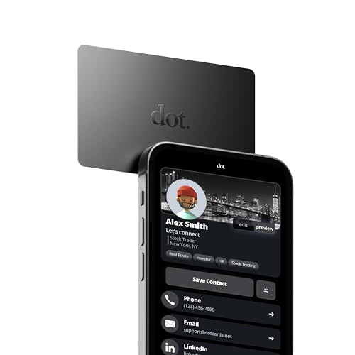 dot. Card - Digital Business Card - Tap to Share - iPhone & Android (Black) - Click to Buy