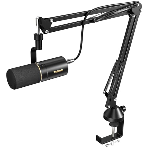 TONOR USB/XLR Mikrofon PC Dynamisch mit Mikrofonarm, Gesangsmikrofon Micophone Gaming Microfono PS4 PS5 Vocal Mic mit Mikrofonständer Mute Button für Podcast Studio Brodcast Streaming Aufnahme TD510+