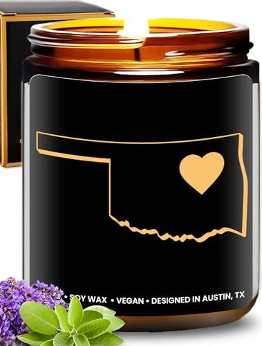 Oklahoma Candle - State-Themed Gifts for Women and Men, Souvenir, Moving Away & Home Sick, Birthday, Christmas, Graduation - Gift-Ready - Click to Buy