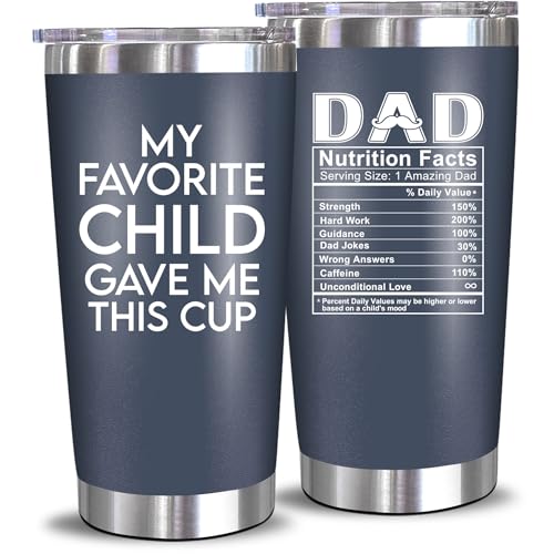 NewEleven Fathers Day Gift For Dad - Birthday Gifts For Dad From Daughter, Son, Kids - Husband Gift - Birthday Present Ideas For Father, New Papa, Bonus Father From Daughter, Son - 20 Oz Tumbler - Click to Buy