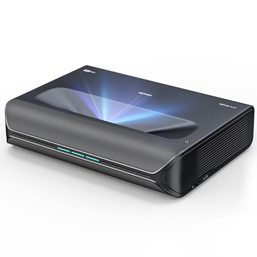 NexiGo Aurora Pro, Ultra Short Throw 4K Tri-Color Laser Projector, 2400 Lumens, Screen Adoption, Dynamic Dimming, Dolby Vision & Atoms, HDR10, HLG, Active 3D, 60W Speakers, UST TV