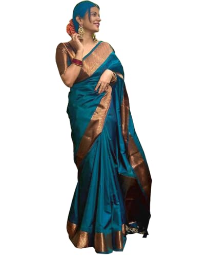Avantika Fashion Women's Kanjivaram Soft Pure Silk Banarasi Sarees With Blouse Piece, 4023-MORPINCH, Free Size, 4023-MORPINCH, Free Size - Click to Buy