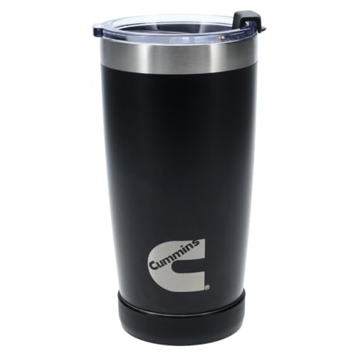 Cummins 20oz Tumbler Stainless Steel Reusable Travel Coffee Mug Double Wall Insulated Thermal Coffee Mug with Snap Seal, Black Matte - Click to Buy