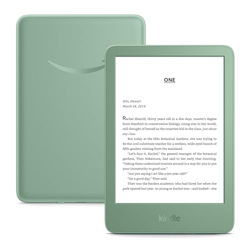 Amazon Kindle (16 GB) – Lightest and most compact Kindle, now with faster page turns and higher contrast ratio, for an enhanced reading experience – Matcha