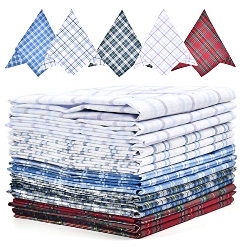 OctBird Men's Handkerchiefs, 15PCS Cotton Handkerchiefs for Men Women with Elegant Pattern in Assorted Color Fits Any Occasion - Click to Buy