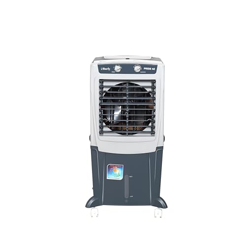 Bhaburly Burly Pride 40 Ltr Personal Portable Cooler With Anti Bacterial Honeycomb, Auto Refill Powerfull Motor With Auto Swing And 3 Speed Control And Low Power Consumption, Castor Wheel- Grey