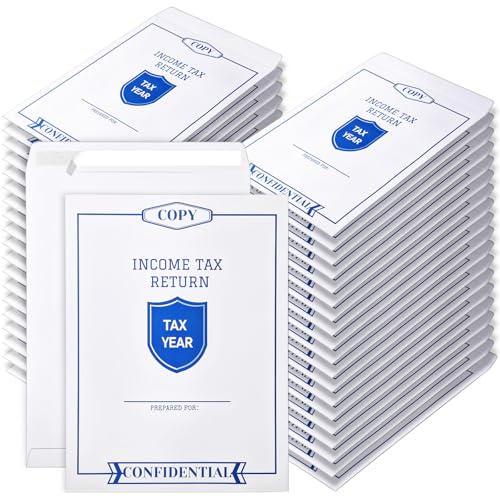 Skyygemm 100 Pcs 9 x 12 Inches Income Tax Return Envelope Open End Envelopes Large White Mailer for Storing or Handling Personal and Customer Tax Return