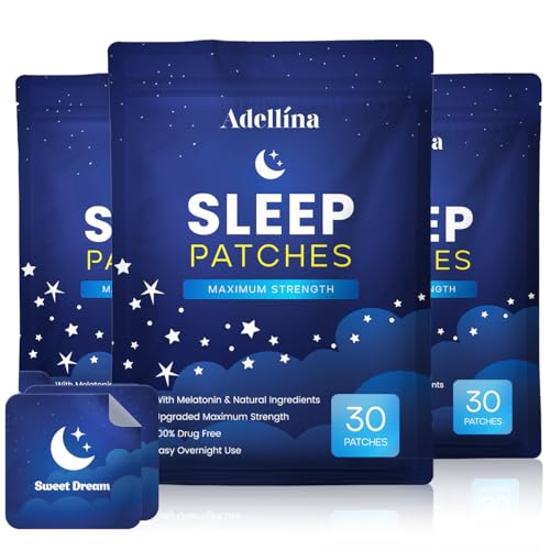 Sleep Patches for Adults Extra Strength: Sleep Support Patches for Men and Women - Better All Natural Cruelty Free Sleep Aid Alternative (90 Count (Pack of 3)) - Click to Buy