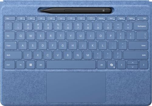 Microsoft Surface Pro Flex Keyboard with Slim Pen Bundle, 2-in-1 Alcantara keyboard for Surface Pro Copilot+ (11th Edition), Pro 9 and 8, Windows 11 Copilot+ PC, Sapphire
