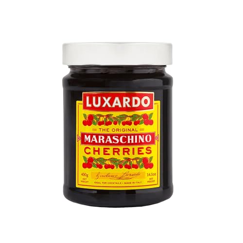 Luxardo Gourmet Cocktail Maraschino Cherries | for Old Fashioned, Manhattan and Desserts | Packed in Special Protective Bubble, 400G Jar - Click to Buy