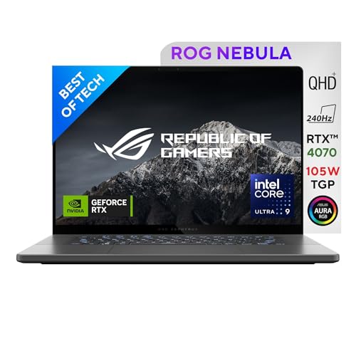 ASUS ROG Zephyrus G16, Gaming Laptop, Intel Core Ultra 9 185H, Built-in AI, NVIDIA GeForce RTX 4070,16" 2.5K QHD+ (40.64cm) 240Hz (32GB/1TB SSD/Win 11/Office 2021/Grey/1.85 kg), GU605MI-QP253WS - Click to Buy