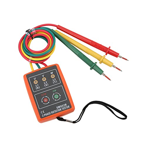 Efficient 3 Phase Rotation Tester Digital Meter Portable Wide Range Electricity Testing AC 60 600V US Website