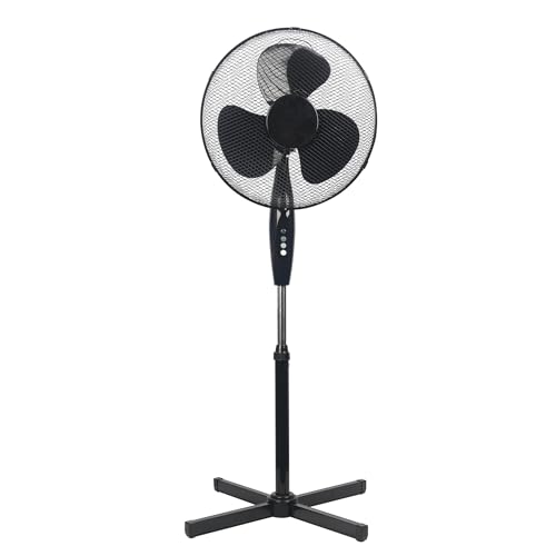 COZYBRITE Pedestal Fan Cooling 16 inch Standing Electric Oscillating Floor Fans with 3 Speed Setting Adjustable Height Tilt Angle for Living Room Bedroom Home Use FS40-3 (Black) - Click to Buy