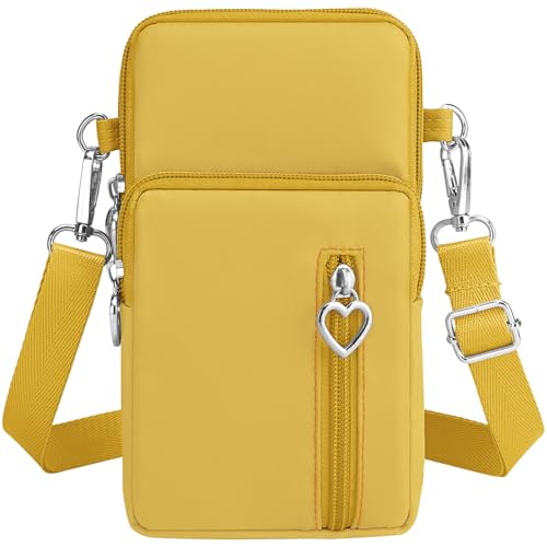 BIAOTIE Lightweight Small Crossbody bags Cell Phone Purses Travel Pouch Shoulder Bag for Women (Yellow) - Click to Buy