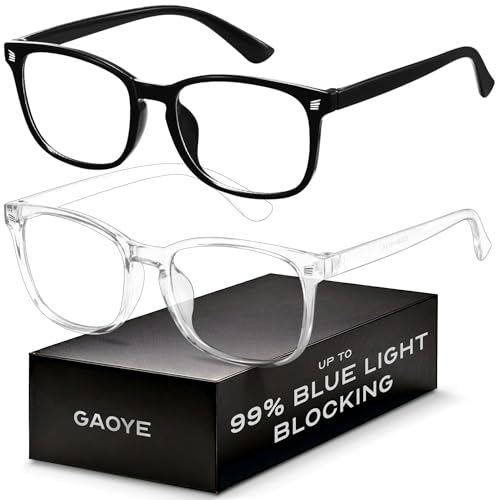 Blue Light Blocking Glasses - Fashion Square Eyeglasses, Anti UV Ray Computer Gaming Glasses Blue Blockers for Women/Men