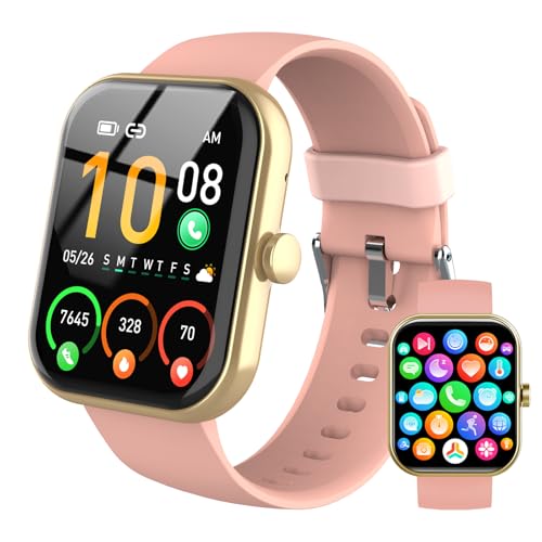 Smart Watch for Women Men, 1.96" Fitness Tracker Running Watch (Answer/Make Call), IP68 Waterproof, Pedometer, Sleep/Step/Activity/Heart Rate Monitor, 110+ Sport Modes Smartwatch for Adroid iOS, Pink - Click to Buy