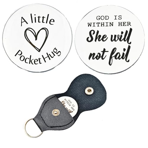 Christian Inspirational Gifts for Women Religious Gift for Friend Mom God is within Her She Will Not Fail Pocket Hugs Token for Sister Wife Motivational Faith Gifts Hug Tokens - Click to Buy
