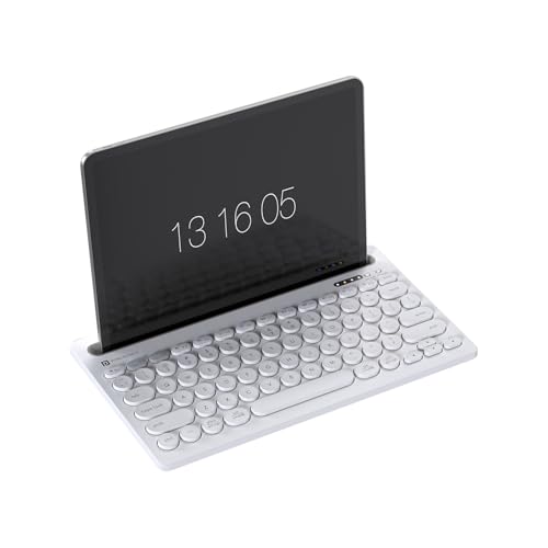Portronics Bubble Dock Wireless Keyboard with Tablet Holder, Multi-Device Pairing, Rechargeable Battery,Dual Connectivity(2.4 GHz RF & Bluetooth 5.3v) - Click to Buy
