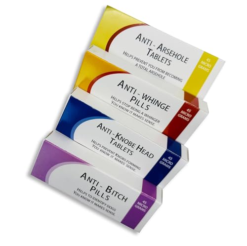 Joke Pill Boxes Gift Set x4 Fun Prank Medication Party Gifts Secret Santa Fill with Your Own Treats Easter Fun Party Present - Click to Buy