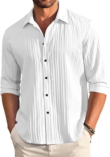 FINIVO FASHION Men's Solid Regular Fit Shirt (PCN_222_White_M - Click to Buy