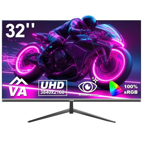 Gawfolk PC Monitor 32 Zoll UHD 4K 60Hz, Ultraklar (3840×2160p) Computer Bildschirm mit FreeSync, HDMI, DisplayPort, 178° Betrachtungswinkel, Unterstützt VESA100*100mm - Click to Buy