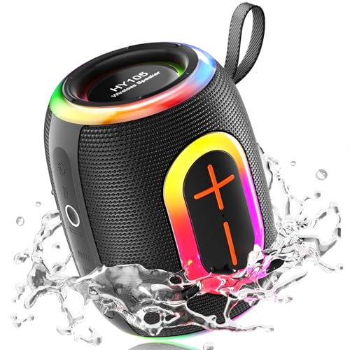 Foseener Portable Bluetooth Speaker with Stereo Sound, IPX5 Waterproof Wireless Speakers, 6 RGB LED Modes, Up to 20H Playtime, BT5.3, TWS Pairing, for Home/Bathroom/Party/Outdoor/Beach, Gift Ideals - Click to Buy