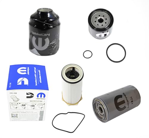 Mopar Genuine OEM Filters Bundle, Dodge Ram 6.7L Cummins Diesel Filter set; Fuel/Water Separator Filter Kit, Fuel Filter & Engine Oil Filter - Click to Buy