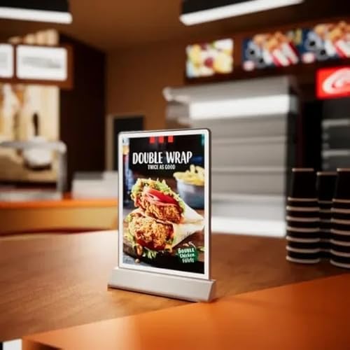 Moaad Slim Advertising Dual Side LED Light Box | Rechargeable A4 Table Stand Advertising Display Panel for Menus & Promotions in Bars, Restaurants & Stores - Click to Buy