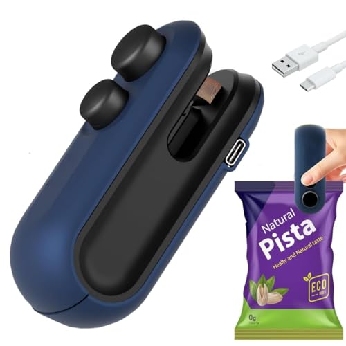 Nibbler Portable Mini Sealing Machine, Multi-color Handheld Packet Sealer for Food, Snacks, Chips, Fresh Storage, Plastic Bags Sealing Machine, Type C Charging Vacuum Sealers