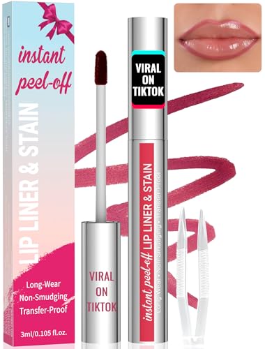 iMethod Lip Stain - Lip Liner Stain, Peel Off Lip Stain with Tweezer, Natural Long Lasting Lip Stain Peel Off, Waterproof, Easy to Use, Stay On All Day, Mauve - Click to Buy