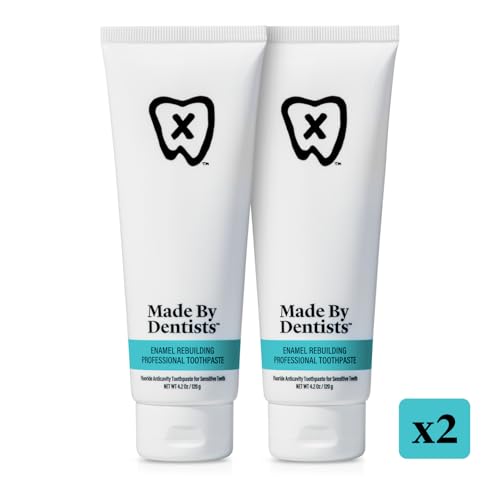 Made by Dentists Professional Enamel Rebuilding Toothpaste - 2 Pack - Remineralizing Nano Hydroxyapatite Toothpaste with Sodium Fluoride, ADA Approved, Vegan, 2 x 4.2oz - Click to Buy