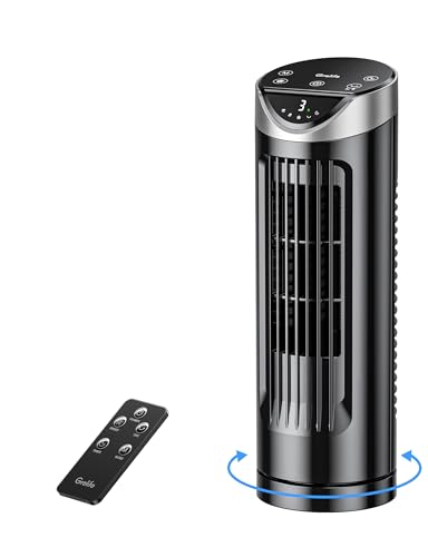 Grelife Turmventilator mit Fernbedienung, 13" Ventilator Leise mit 3 Modi 3 Geschwindigkeiten, 90° Oszillierend Tischventilator, 8-Std-Timer, LED-Anzeige, Geeignet für Wohnzimmer, Schlafzimmer, Büro - Click to Buy