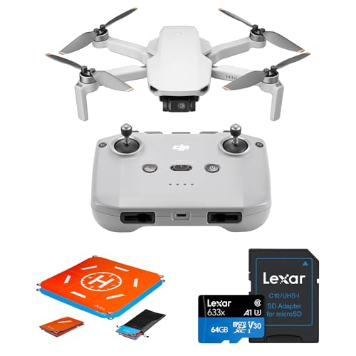 DJI Mini 4K, Drone with 4K UHD Camera for Adults, Under 249 g, 10km Video Transmission, Auto Return, Wind Resistance, 1 Battery for 31-Min Max Flight Time, Bundle with 64gb SD Card and Landing Pad - Click to Buy