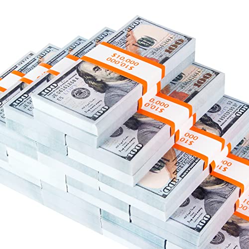 Tutoyo 300 Pcs Movie Prop Money, Prop Money 100 Dollar Bills Realistic, Play Money Full Print 2 Sided Looks Real for Movies, Videos, Teaching and Birthday Party - Click to Buy