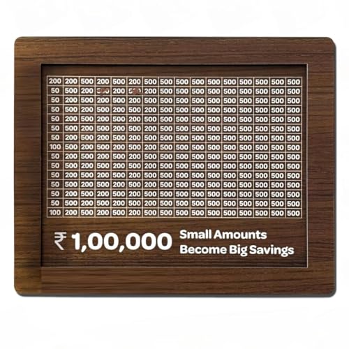 PulGos Wooden Money/Piggy Bank, Money Box, Coin Box with Carved Design for Kids/Children, Savings Challenge Box, Cashbox, Cash Vault Wooden Savings Box, Money Save Box Smash, Money Saver