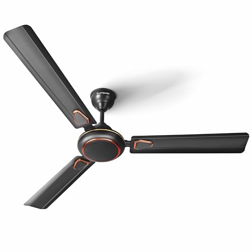 LONGWAY Kiger P1 1200 mm/48 inch Ultra High Speed 3 Blade Anti-Dust Decorative Star Rated Ceiling Fan (Smoked Brown, Pack of 1) - Click to Buy