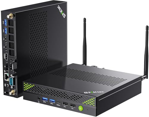 GMKtec Mini PC Workstation, Intel Core i9 13900HK(14C/20T) up to 5.4GHz, Mini Computer 32GB DDR5 1TB SSD, 8X USB Ports/COM/HDMI/DP for Office Business K10-32+1T-Black-UK