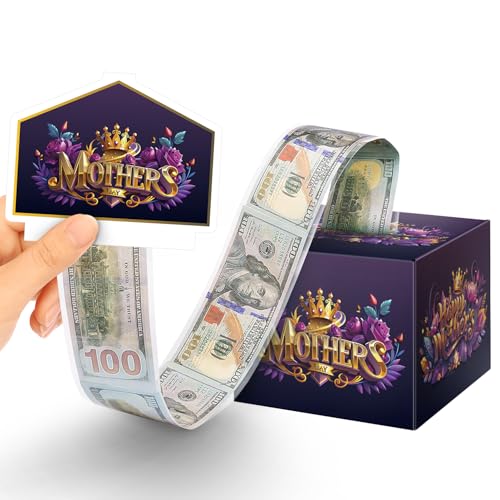 Linelglobal Mother Day Box for Cash Gift, Pull Out Money Box for Mom Day Surprise Money Holder