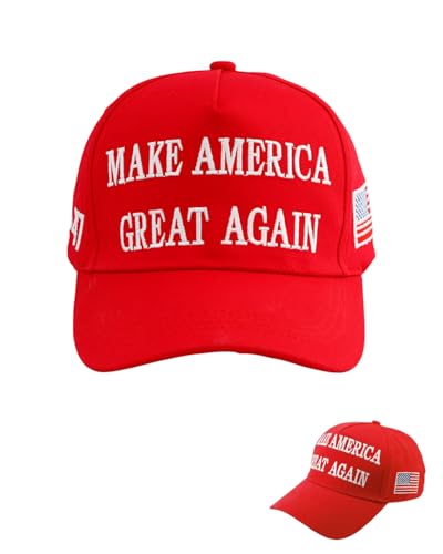 TPZORJX Trump 2024 Mütze 45-47 MAGA Hat Make America Great Again Donald Trump Stickerei, Slogan mit USA-Flagge, verstellbare Baseballkappe - Click to Buy