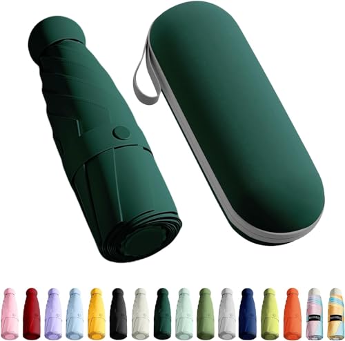 Keekos UV Big Size Umbrella for Sun Protection Rain Windproof Strong large 2 fold for men women kids boys girls Perfect Umbrella with cover small case stylish Windproof & Compact UV large size (Dark Green)