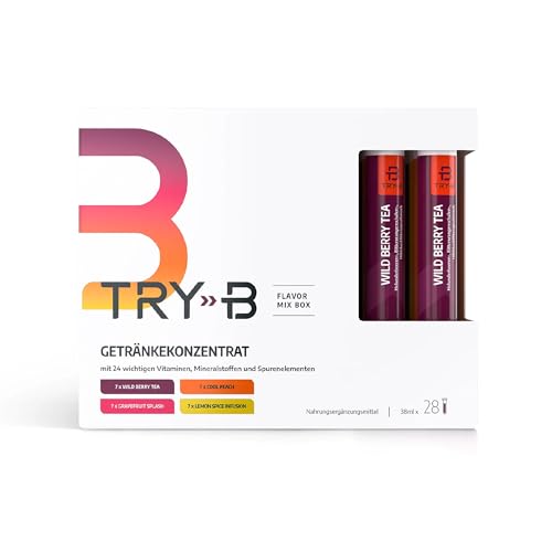 TRY‑B Flavor-Mix | Konzentrat für bewusste Ernährung | Fastendrink & Nahrungsergänzungsmittel | Mit Glycerol & wertvollen Vitaminen | 100% Vitamine & Mineralstoffe | Fruchtiger Geschmack - Click to Buy