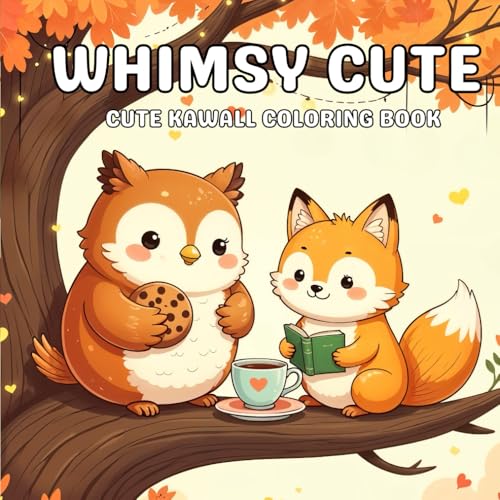 Whimsy Cute coloring book: Delightful and Cozy: Coloring Pages of Woodland Creatures and Magic - Click to Buy