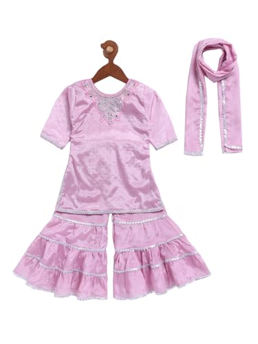 JBN Creation Girls' Onion Kurta Sharara and Dupatta Set - Click to Buy