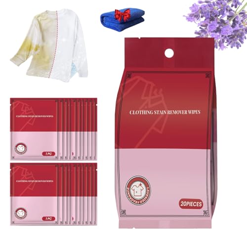 Evolutions Stain Remover Wet Wipes, Clothing Stain Removal Wet Wipes, Portable Emergency Stains Removal Wets, with Individual Wrapped, for On Clothes and Shoes and Bed Sheets (1 Pack-20 Pcs) - Click to Buy