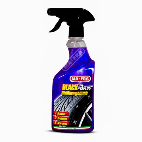 MAFRA Black 3Plus – 500ml Tire Blackener & Shiner | Renews, Softens & Protects Car Tyres | Non-Greasy, Crack Prevention, UV Protection, Long-Lasting Shine