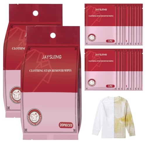 Evolution Stain Remover Wet Wipes,Individually Packaged Clothes Stain Remover Wipes,Clothing Stain Removal Wet Wipes for On Clothes, Shoes, And Bed Sheets (2Pack-40Pcs) - Click to Buy